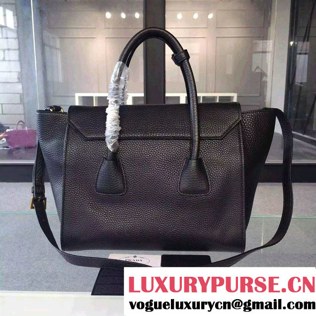 Prada Clemence Leather Tote Bag 2669 Black 2015
