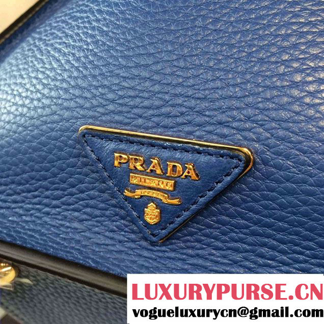 Prada Clemence Leather Tote Bag 2669 Blue 2015