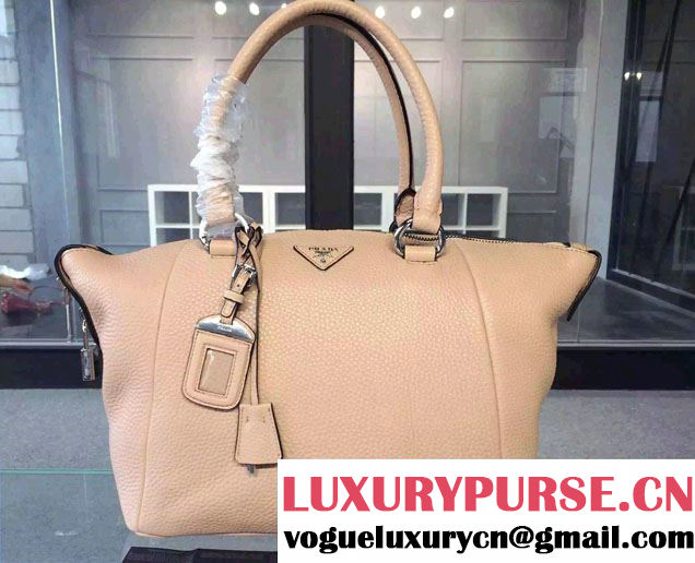 Prada Clemence Leather Tote Bag BR5128 Nude Pink 2015