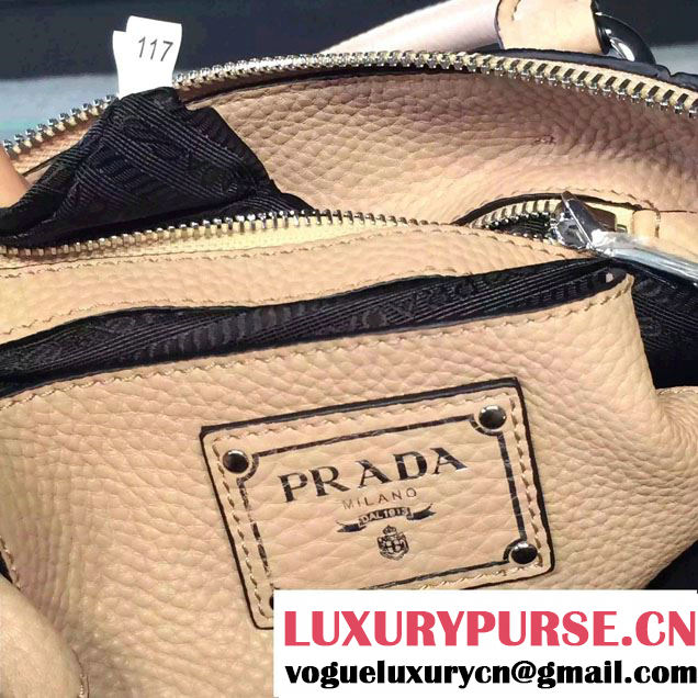 Prada Clemence Leather Tote Bag BR5128 Nude Pink 2015