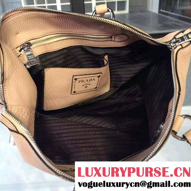 Prada Clemence Leather Tote Bag BR5128 Nude Pink 2015