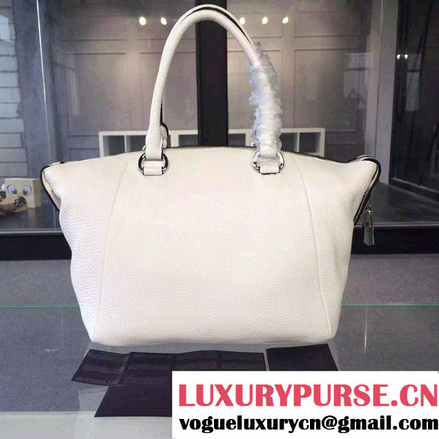 Prada Clemence Leather Tote Bag BR5128 White 2015