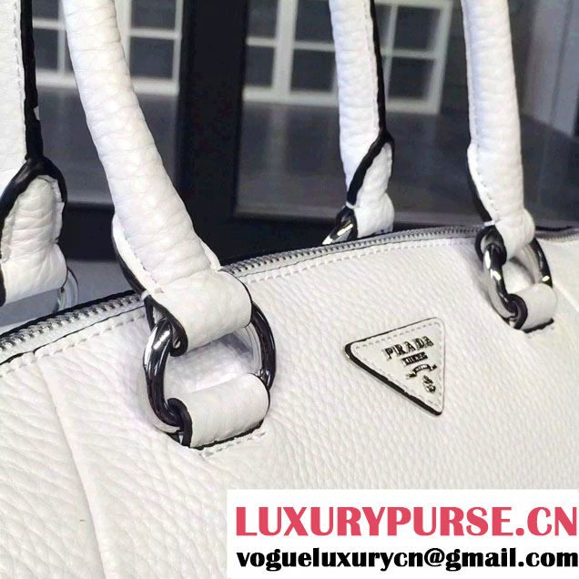 Prada Clemence Leather Tote Bag BR5128 White 2015