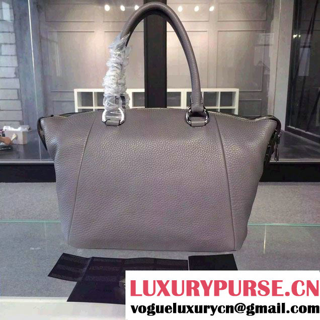 Prada Clemence Leather Tote Bag BR5128 Gray 2015