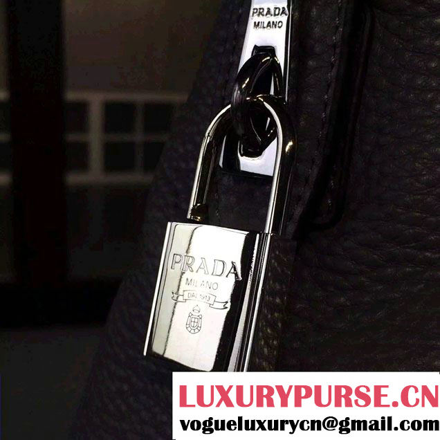 Prada Clemence Leather Tote Bag BR5128 Gray 2015