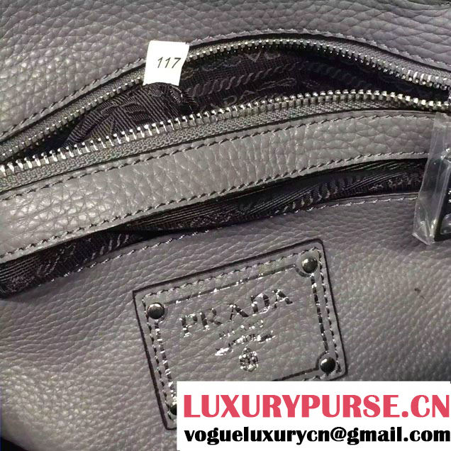 Prada Clemence Leather Tote Bag BR5128 Gray 2015