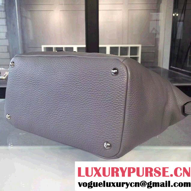 Prada Clemence Leather Tote Bag BR5128 Gray 2015