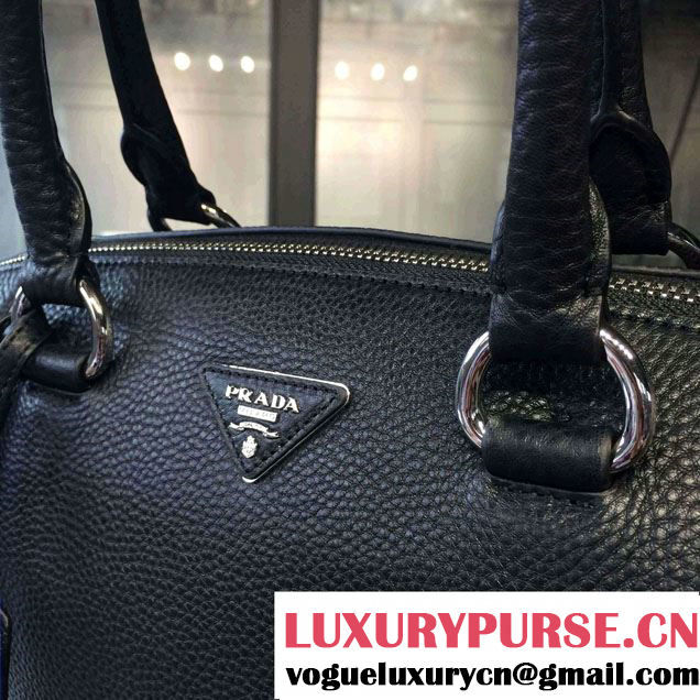 Prada Clemence Leather Tote Bag BR5128 Black 2015