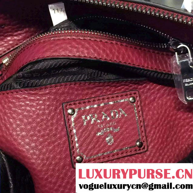 Prada Clemence Leather Tote Bag BR5128 Red 2015