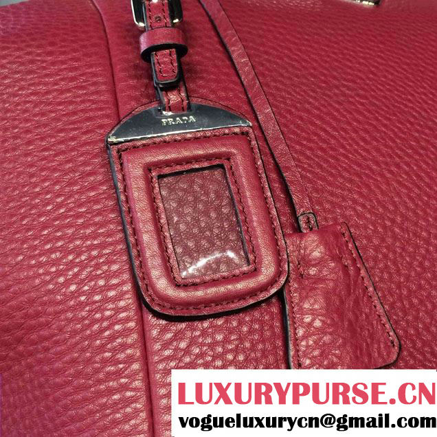 Prada Clemence Leather Tote Bag BR5128 Red 2015