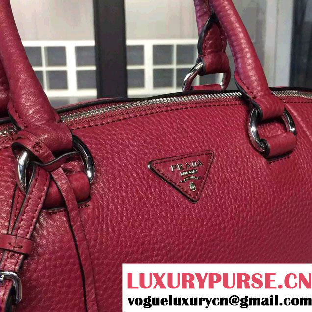 Prada Clemence Leather Tote Bag BR5128 Red 2015