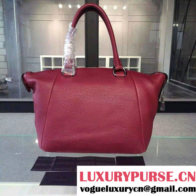Prada Clemence Leather Tote Bag BR5128 Red 2015