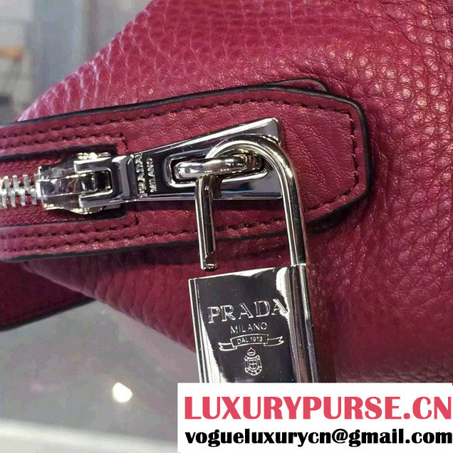 Prada Clemence Leather Tote Bag BR5128 Red 2015