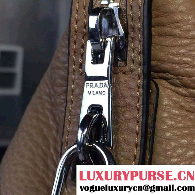 Prada Clemence Leather Tote Bag BR5128 Apricot 2015