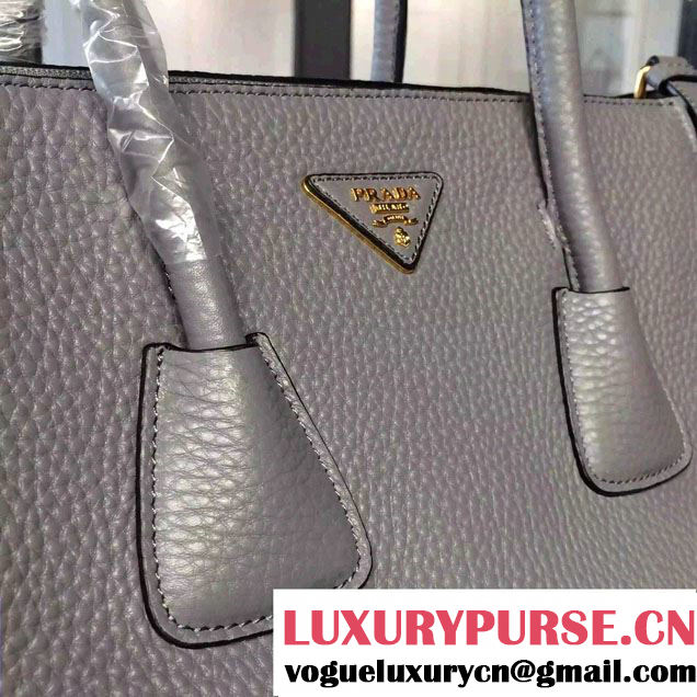 Prada Clemence Leather Tote Bag 2619 Gray 2015