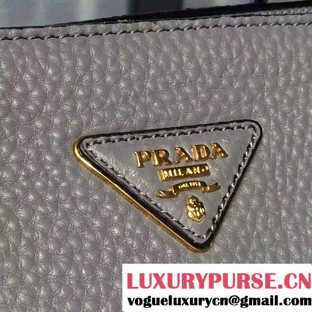 Prada Clemence Leather Tote Bag 2619 Gray 2015