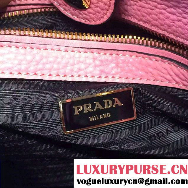 Prada Clemence Leather Tote Bag 2619 Pink 2015
