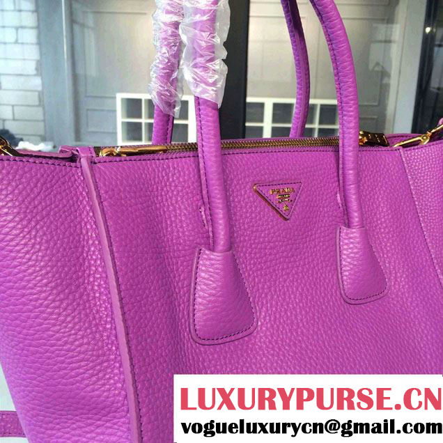 Prada Clemence Leather Tote Bag 2619 Light Purple 2015