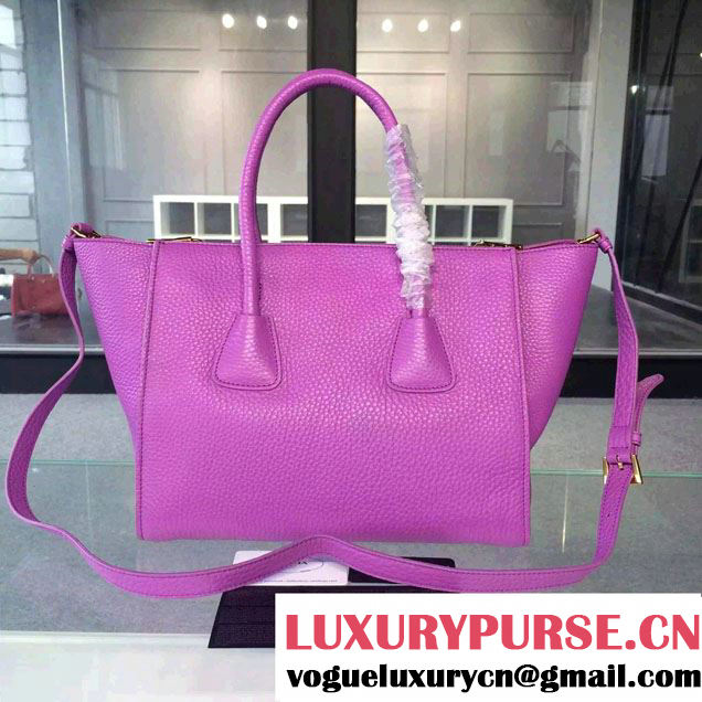 Prada Clemence Leather Tote Bag 2619 Light Purple 2015
