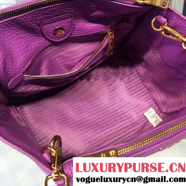 Prada Clemence Leather Tote Bag 2619 Light Purple 2015