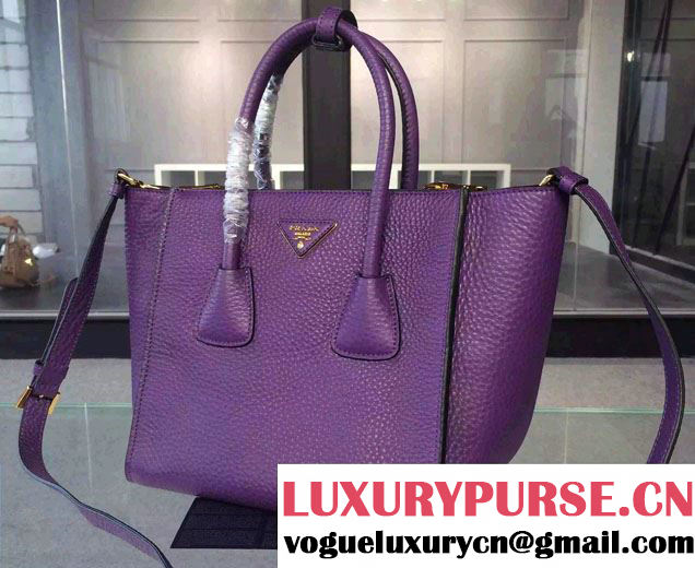 Prada Clemence Leather Tote Bag 2625 Purple 2015