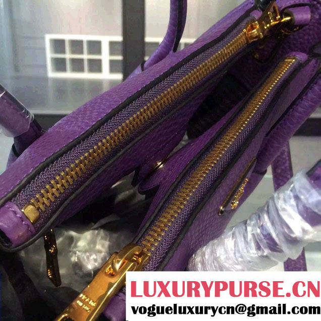 Prada Clemence Leather Tote Bag 2625 Purple 2015