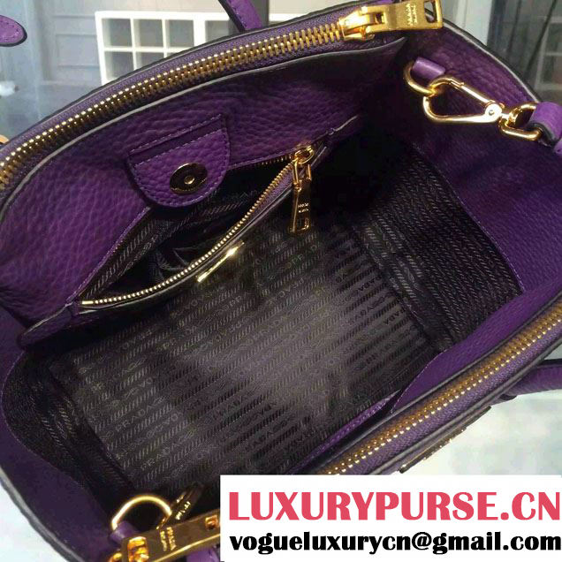 Prada Clemence Leather Tote Bag 2625 Purple 2015
