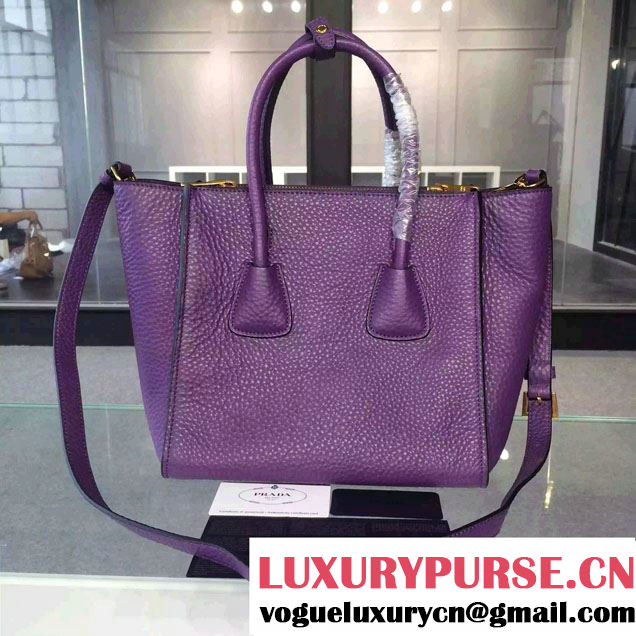 Prada Clemence Leather Tote Bag 2625 Purple 2015