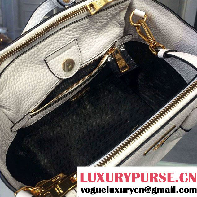 Prada Clemence Leather Tote Bag 2625 White 2015