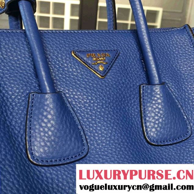 Prada Clemence Leather Tote Bag 2625 Blue 2015