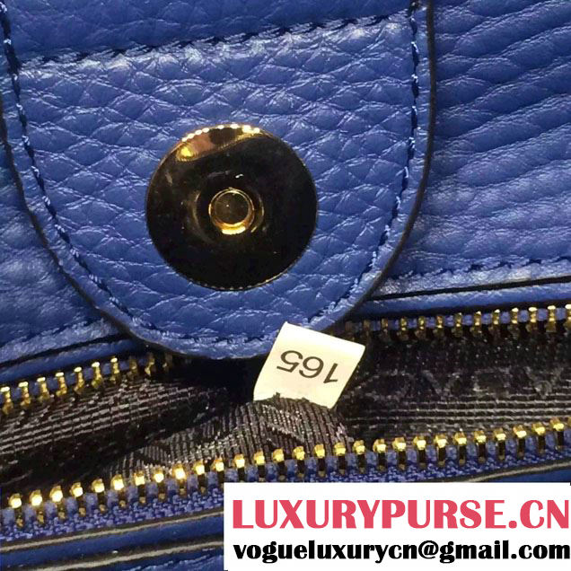 Prada Clemence Leather Tote Bag 2625 Blue 2015