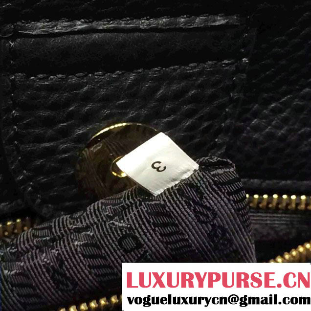 Prada Clemence Leather Tote Bag 2625 Black 2015