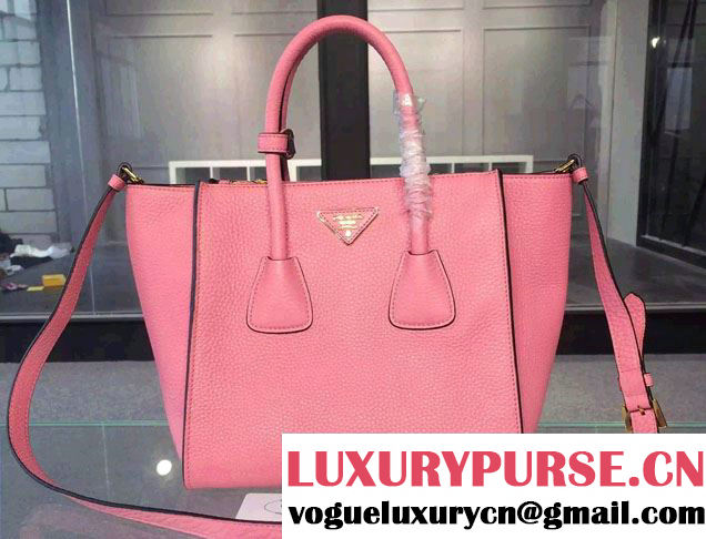 Prada Clemence Leather Tote Bag 2625 Pink 2015