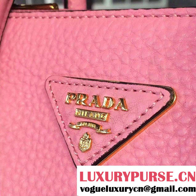 Prada Clemence Leather Tote Bag 2625 Pink 2015