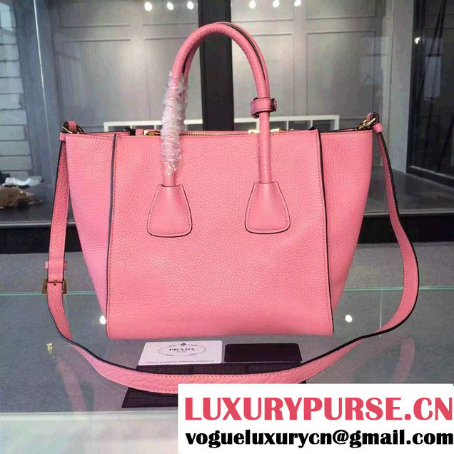 Prada Clemence Leather Tote Bag 2625 Pink 2015