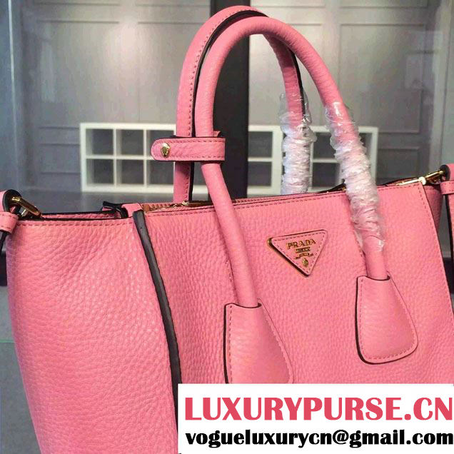 Prada Clemence Leather Tote Bag 2625 Pink 2015