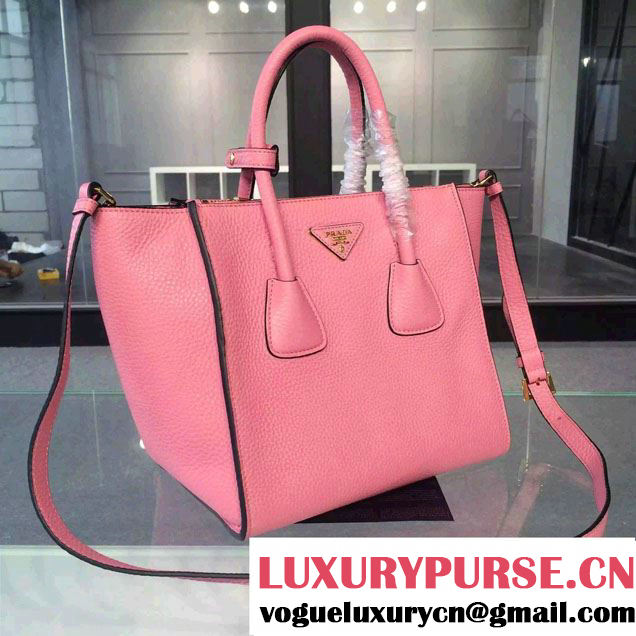 Prada Clemence Leather Tote Bag 2625 Pink 2015