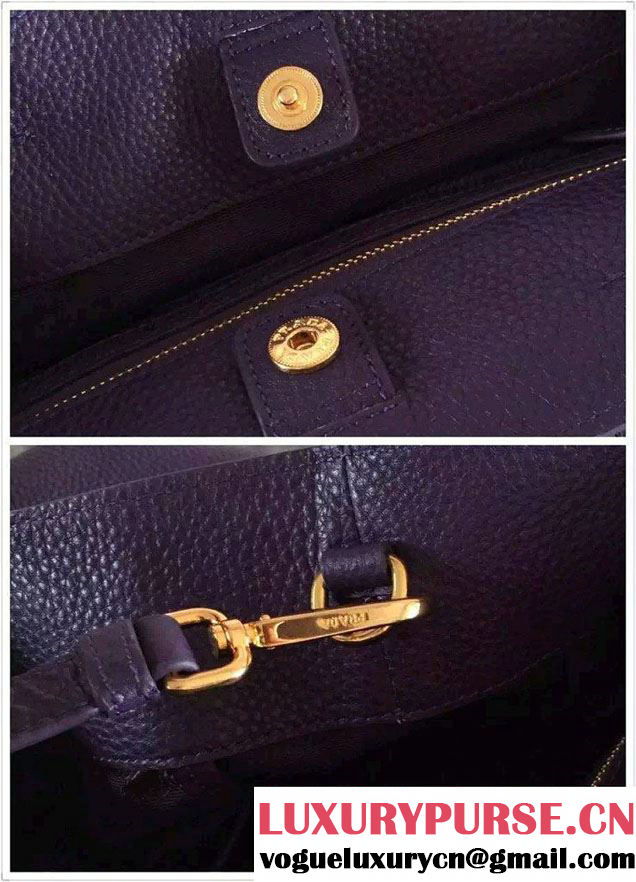 Prada BN1713 Vitello Daino Leather Tote Bag Purple 2015