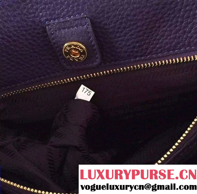 Prada BN1713 Vitello Daino Leather Tote Bag Purple 2015