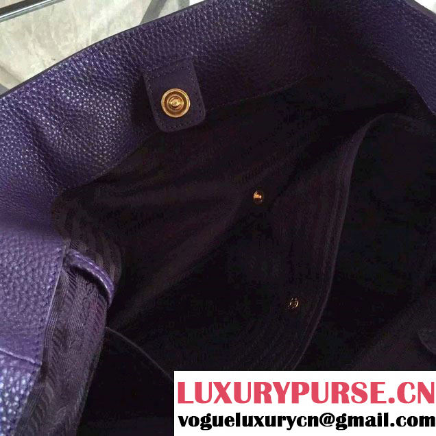 Prada BN1713 Vitello Daino Leather Tote Bag Purple 2015