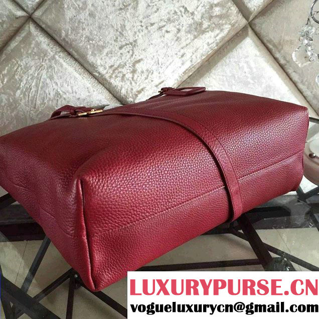 Prada BN1713 Vitello Daino Leather Tote Bag Red 2015