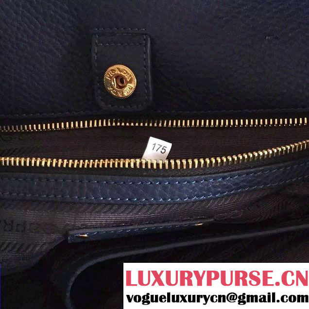 Prada BN1713 Vitello Daino Leather Tote Bag Royal Blue 2015