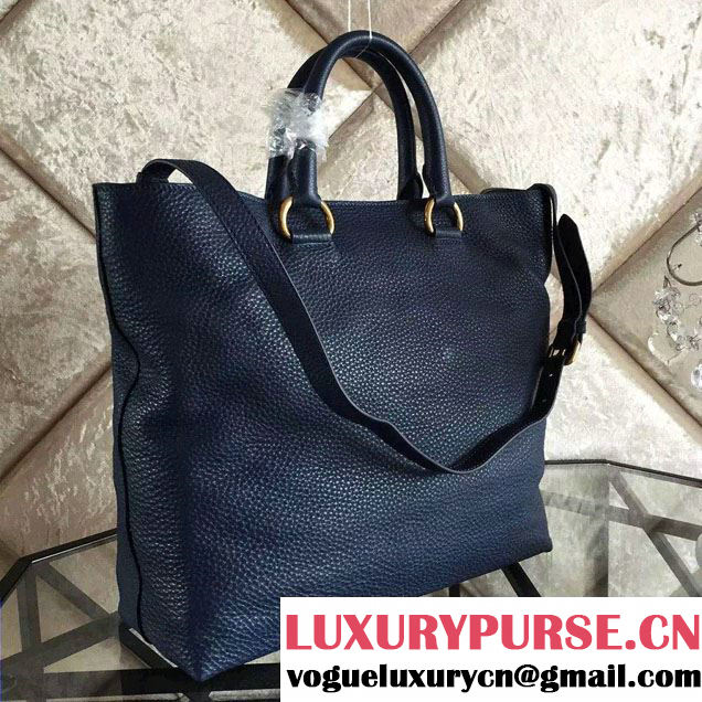 Prada BN1713 Vitello Daino Leather Tote Bag Royal Blue 2015