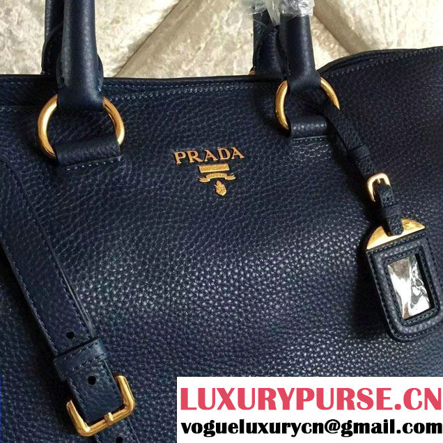 Prada BN1713 Vitello Daino Leather Tote Bag Royal Blue 2015