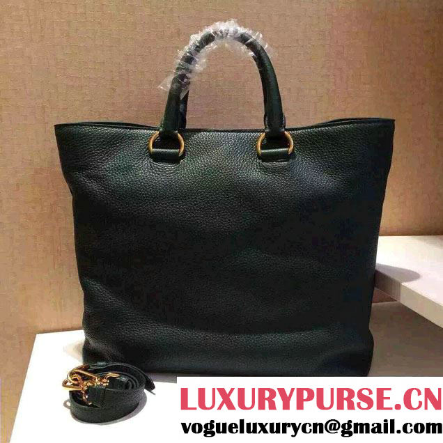 Prada BN1713 Vitello Daino Leather Tote Bag Green 2015