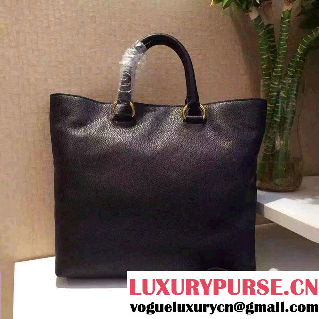 Prada BN1713 Vitello Daino Leather Tote Bag Black 2015