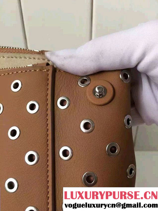 Prada Galleria Soft City Tote Bag with Grommet Detail 1BA274 Brown 2016