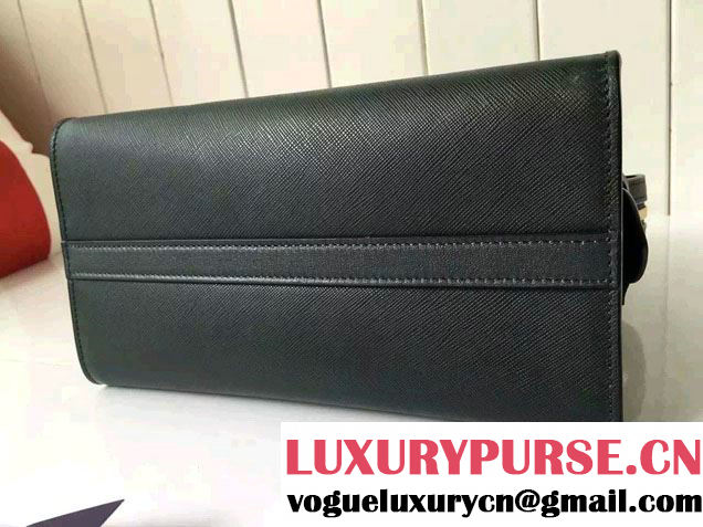 Prada Esplanade Saffiano and Calf Leather Tote Small Bag 1BA045 Green/Black 2016