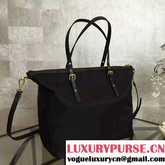 Prada Robot Motif Fabric Tote Bag 1BG253 Black/Yellow 2016
