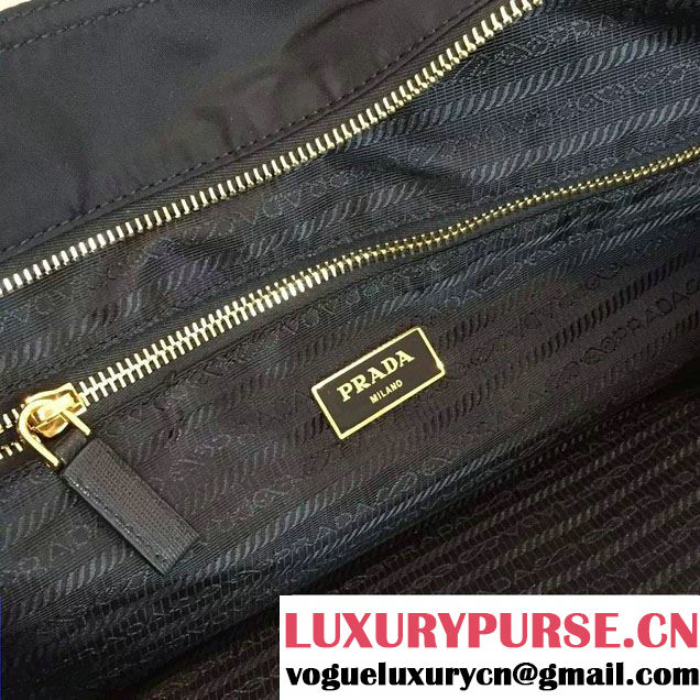 Prada Robot Motif Fabric Tote Bag 1BG052 Black/Yellow 2016